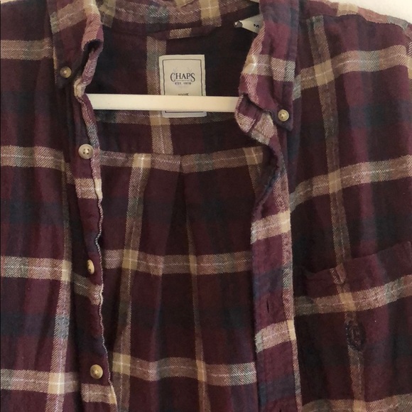 men’s medium chaps maroon flannel - Picture 2 of 4